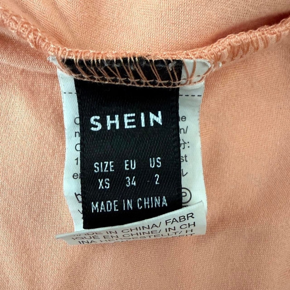 SHEIN Women's XS US 2 Orange Peach Cropped Cami Tank Top Spaghetti Strap - Picture 4 of 4